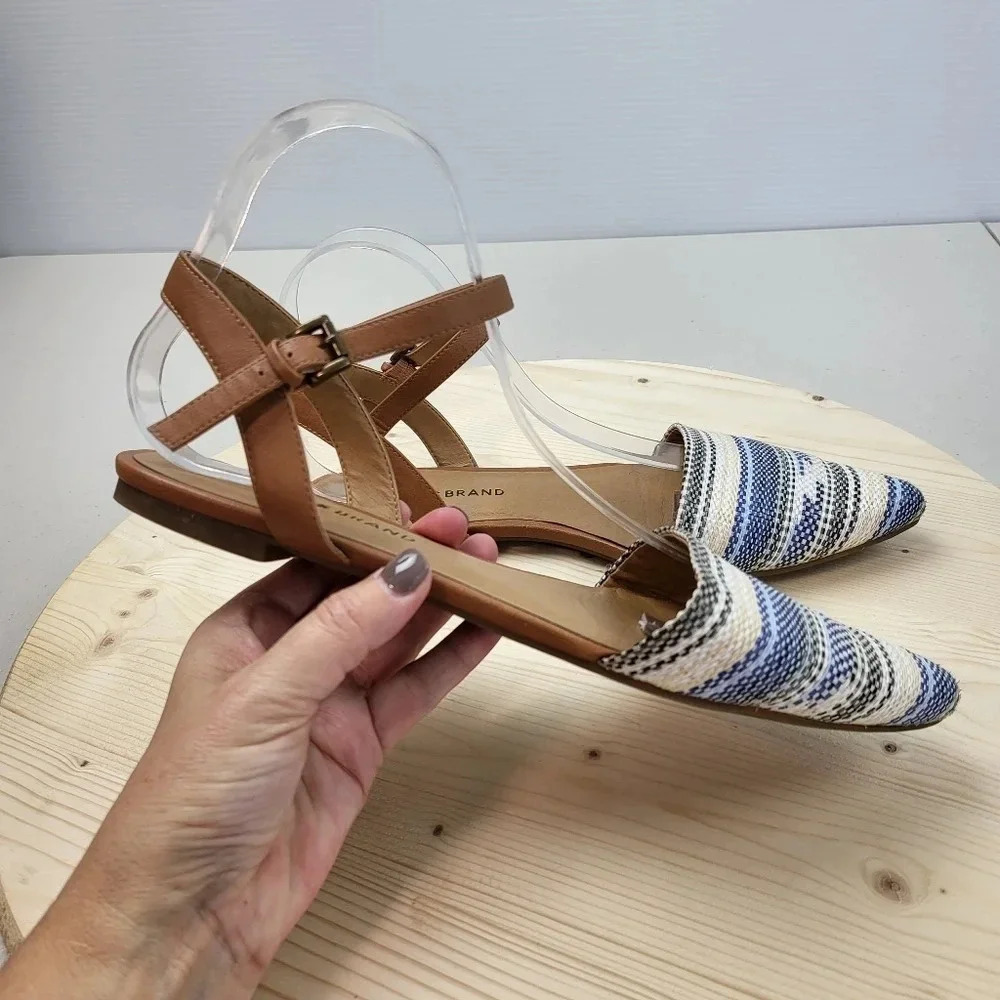 LUCKY BRAND Makaby Woven Slingback Striped Sandal Sz 10M